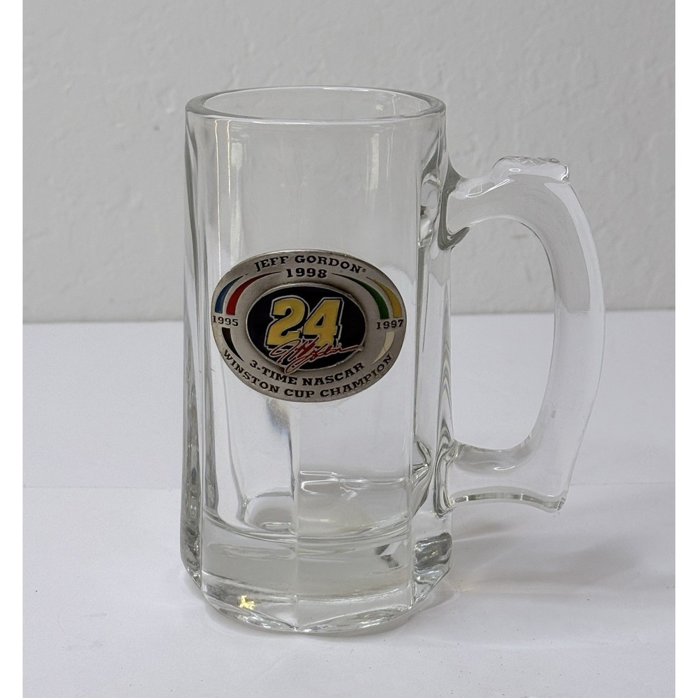 Vtg Nascar Jeff Gordon Winston Cup Champion Glass‎ Beer Stein Mug 1995 1997 1998